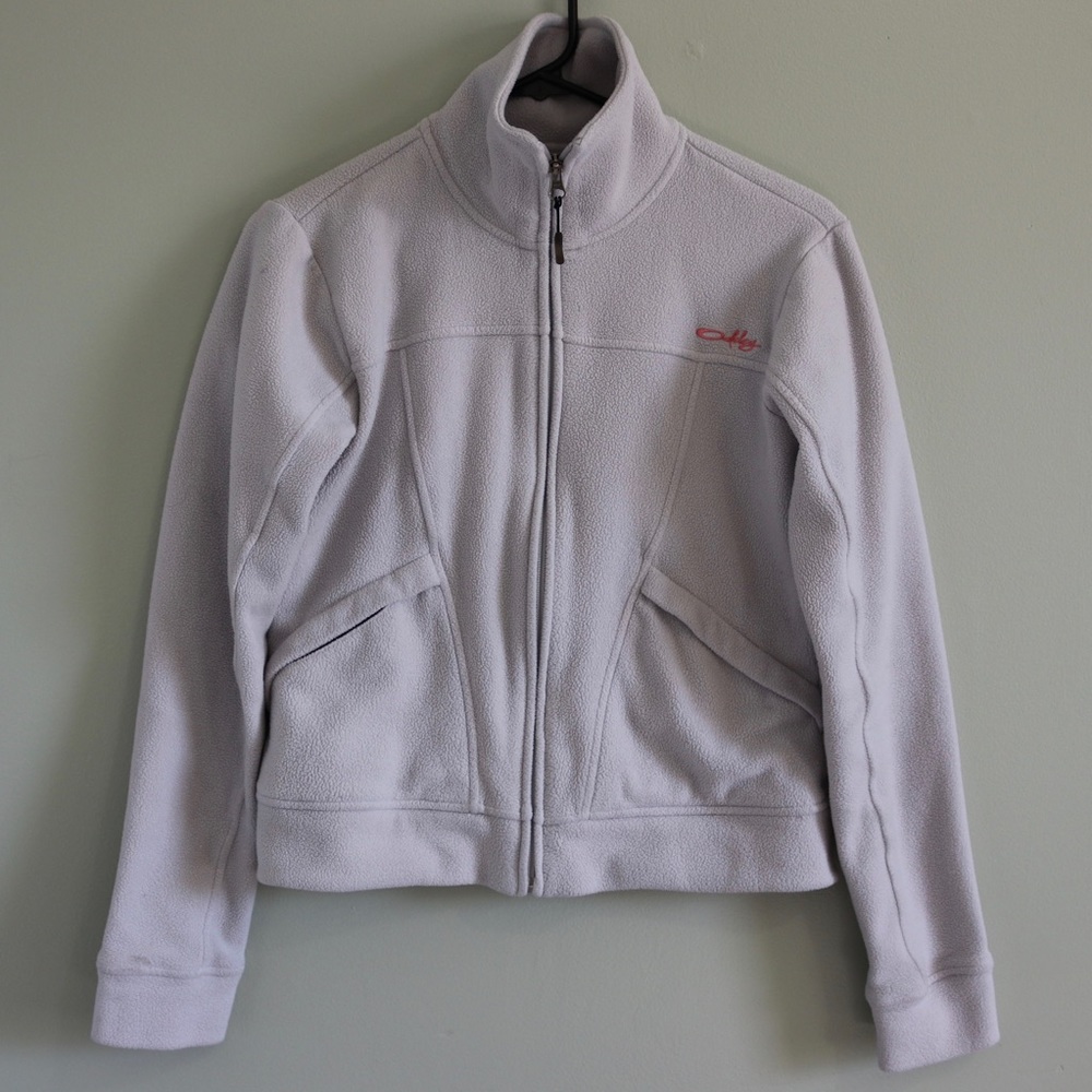 Gray Oakley Zip-Up Fleece Jacket